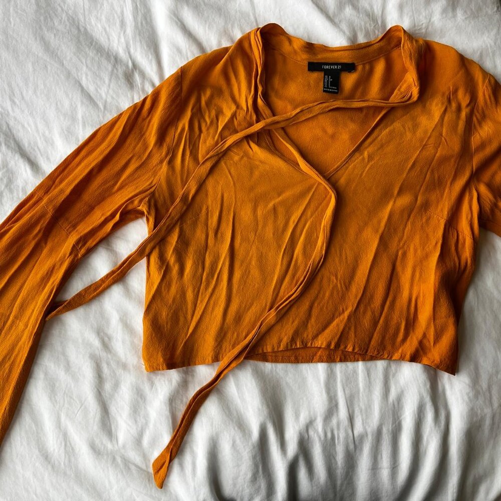 NWOT - Forever 21 Yellow Wrap Top – Size S (Never Worn)